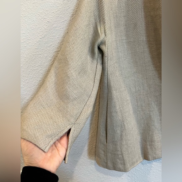 Eileen Fisher linen platinum jacket blazer textured tan size PP Small a1027 - Picture 3 of 8